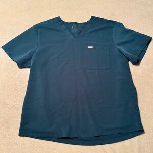Figs Carribean Blue Teal Chisec 3 Pocket Scrub Shirt